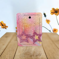 Acrylic handmade earrings  - Pink Glitter Star - Unicorn Fart Productions