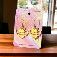 Acrylic handmade earrings  -  Yellow Bubble Bees - Unicorn Fart Productions