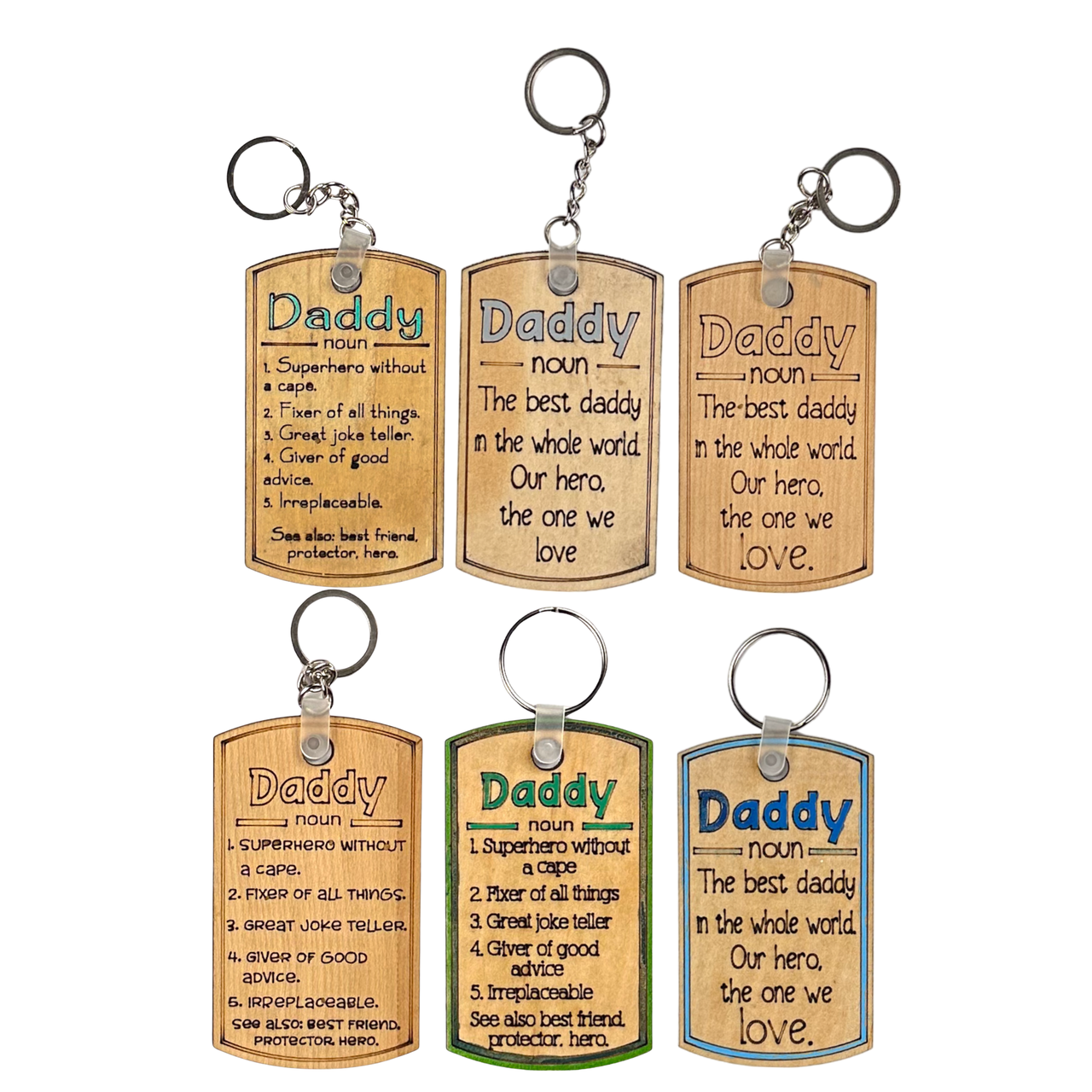 Fathers Day Keychain - Daddy - Pick your own - Unicorn Fart Productions