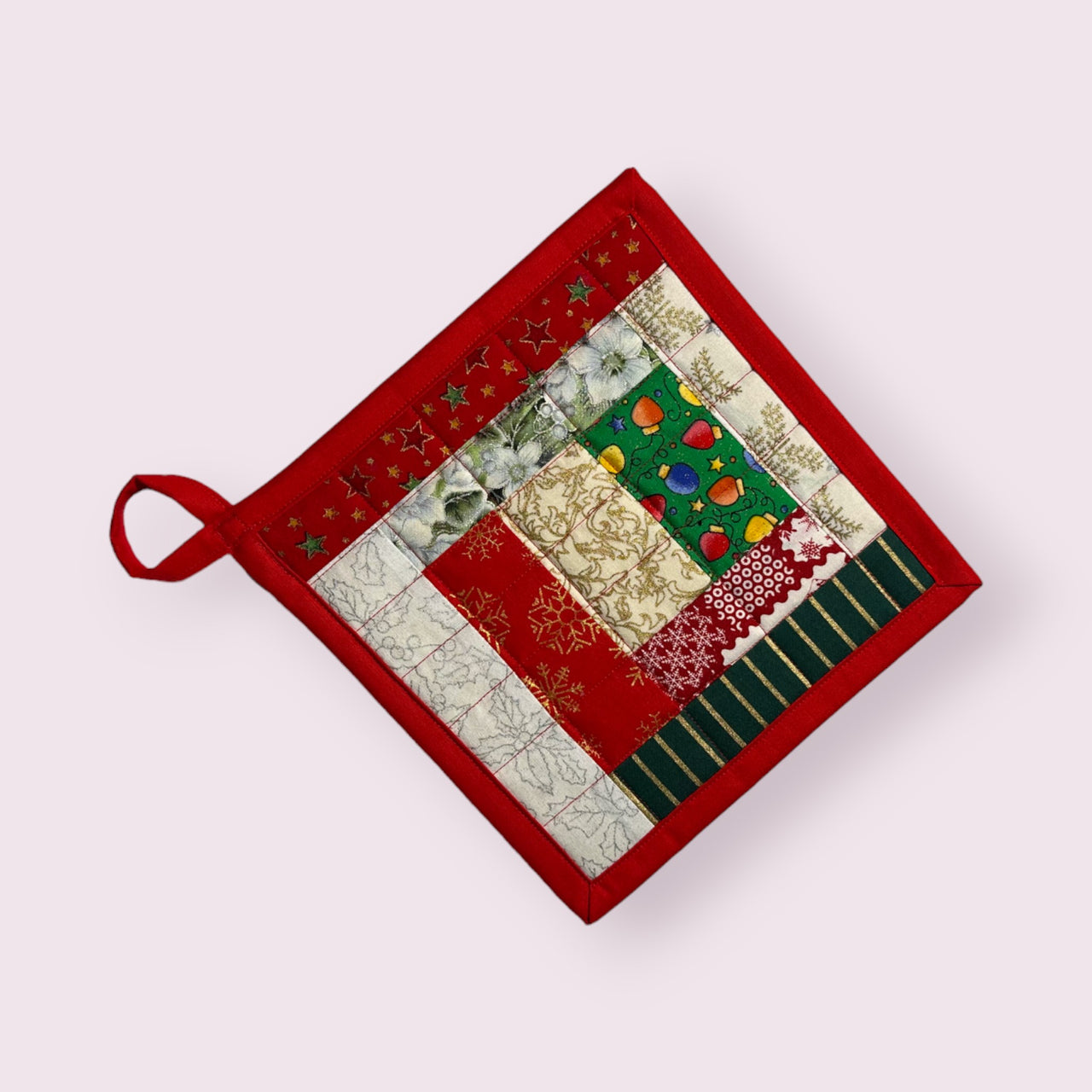 Handmade Reversible Pot Holder - Large - Christmas - Unicorn Fart Productions