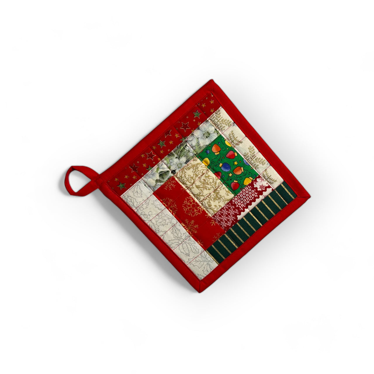 Handmade Reversible Pot Holder - Large - Christmas - Unicorn Fart Productions