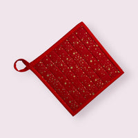 Handmade Reversible Pot Holder - Large - Christmas - Unicorn Fart Productions