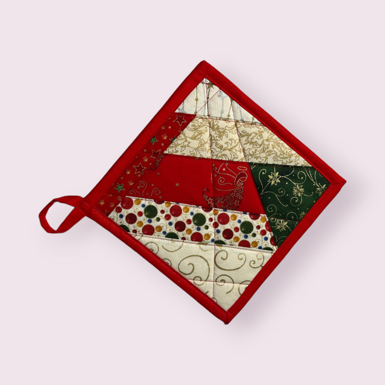 Handmade Reversible Pot Holder - Large - Christmas - Unicorn Fart Productions