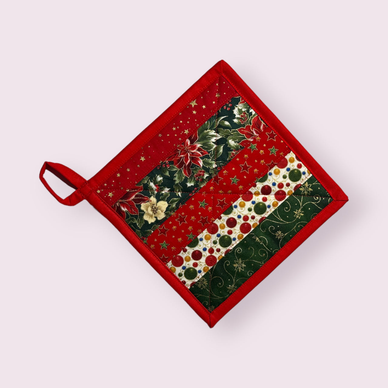 Handmade Reversible Pot Holder - Large - Christmas - Unicorn Fart Productions