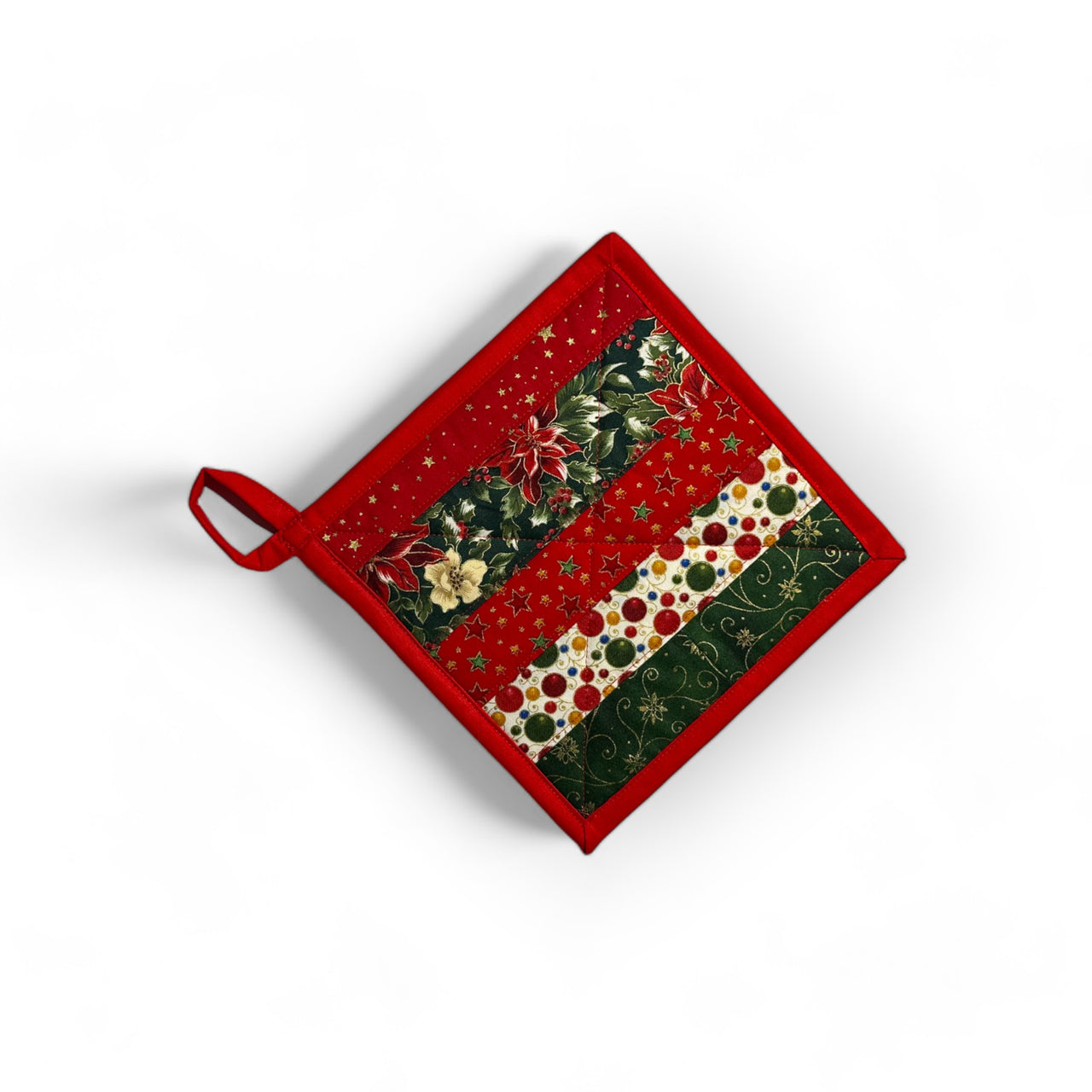 Handmade Reversible Pot Holder - Large - Christmas - Unicorn Fart Productions