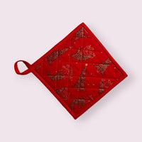 Handmade Reversible Pot Holder - Large - Christmas - Unicorn Fart Productions