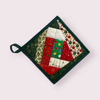 Handmade Reversible Pot Holder - Large - Christmas - Unicorn Fart Productions