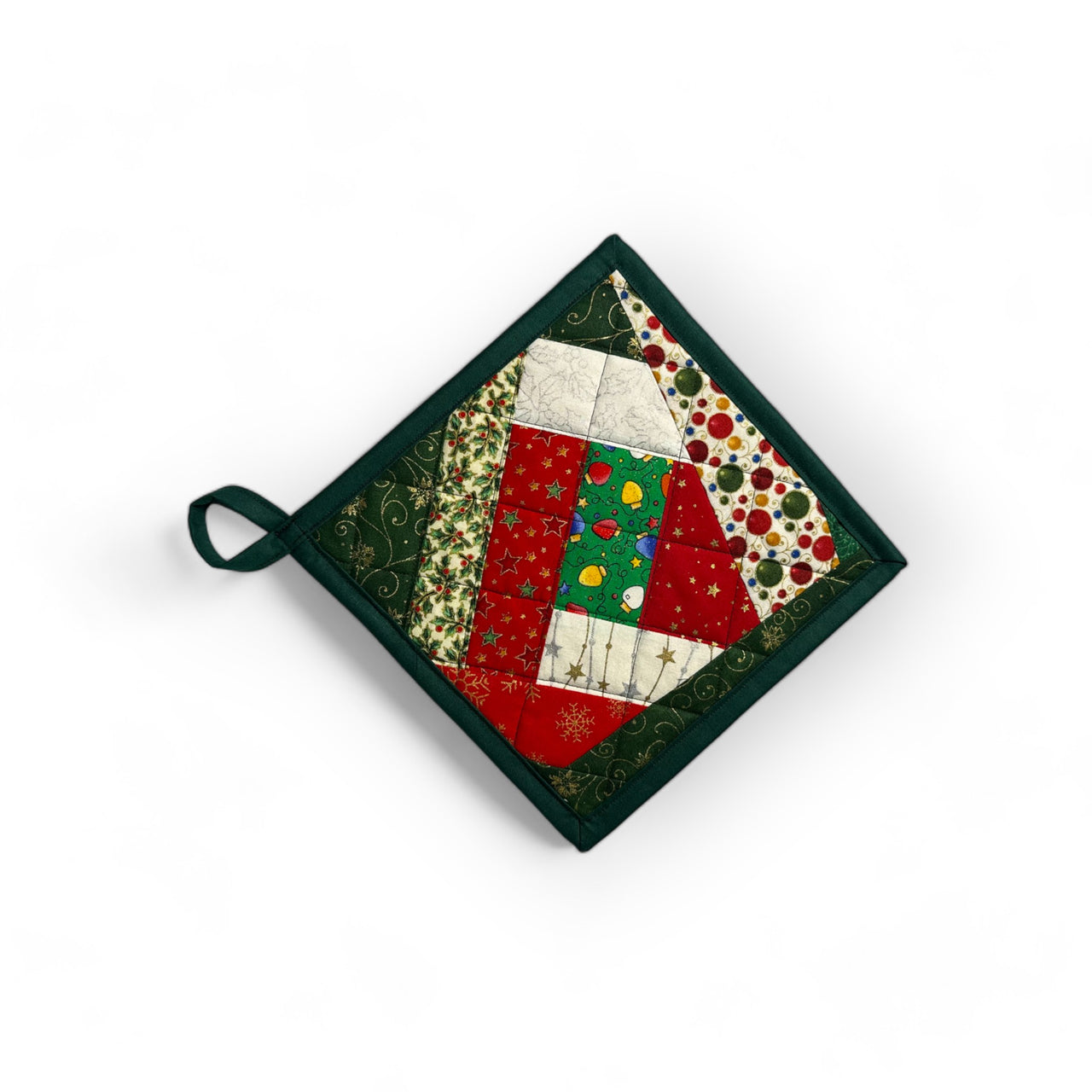 Handmade Reversible Pot Holder - Large - Christmas - Unicorn Fart Productions