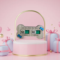 Handmade dog feeder reminder - Bone Shaped - Coloured - Unicorn Fart Productions