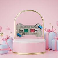 Handmade dog feeder reminder - Bone Shaped - Coloured - Unicorn Fart Productions