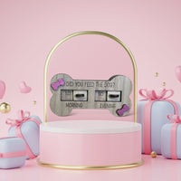 Handmade dog feeder reminder - Bone Shaped - Pink - Unicorn Fart Productions