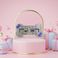 Handmade dog feeder reminder - Bone Shaped - Purple - Unicorn Fart Productions