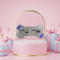 Handmade dog feeder reminder - Bone Shaped - Purple - Unicorn Fart Productions