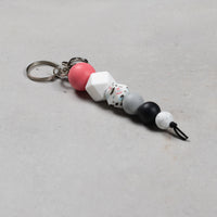 Hand Crafted silicone key chain with clip - Pink Ball - Unicorn Fart Productions