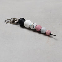 Hand Crafted silicone key chain with clip - Black Ball - Unicorn Fart Productions