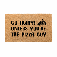 Go Away unless Pizza Guy  Doormat - Unicorn Fart Productions