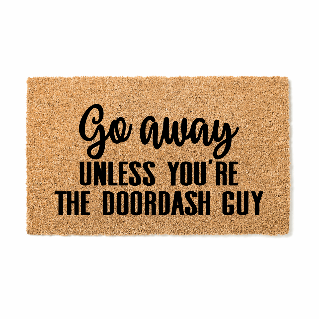 Go Away unless Doordash Guy  Doormat - Unicorn Fart Productions