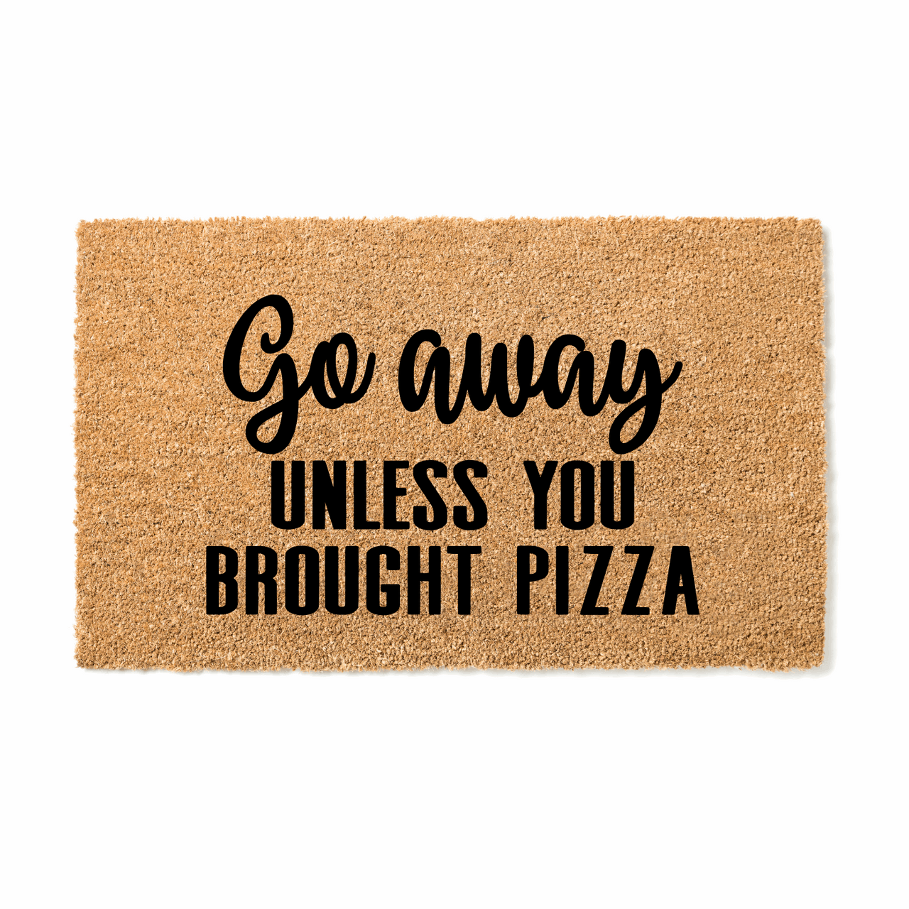 Go Away unless Pizza  Doormat - Unicorn Fart Productions