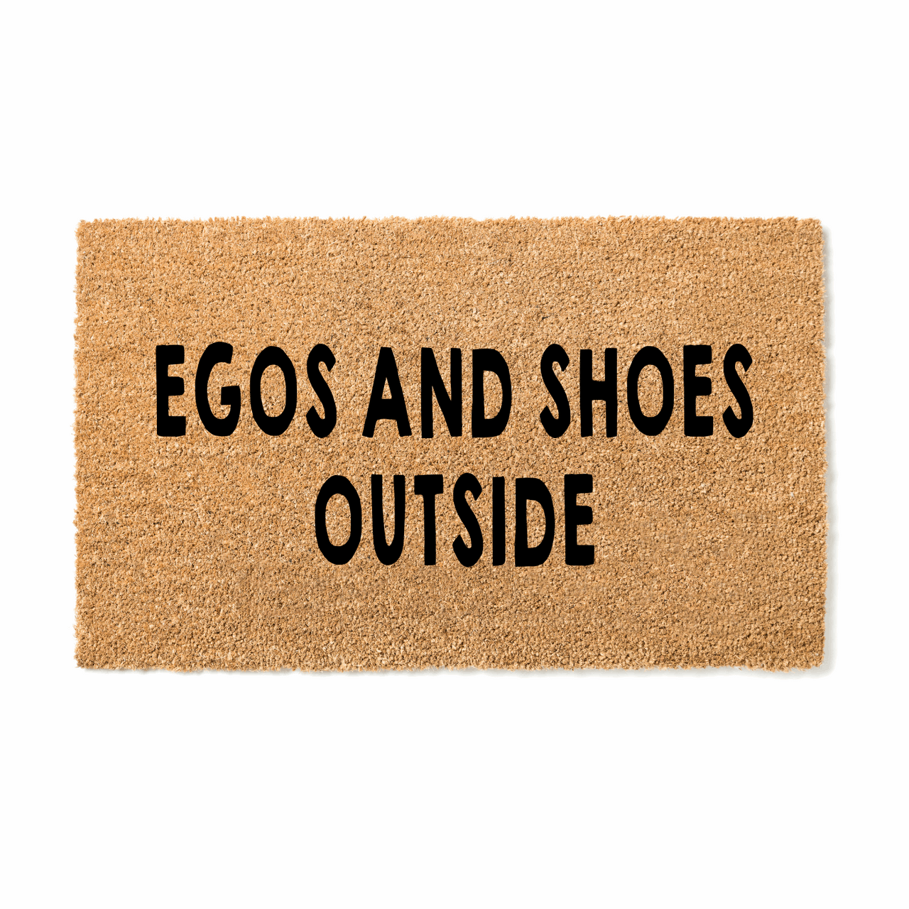 Egos and Shoes Outside  Doormat - Unicorn Fart Productions