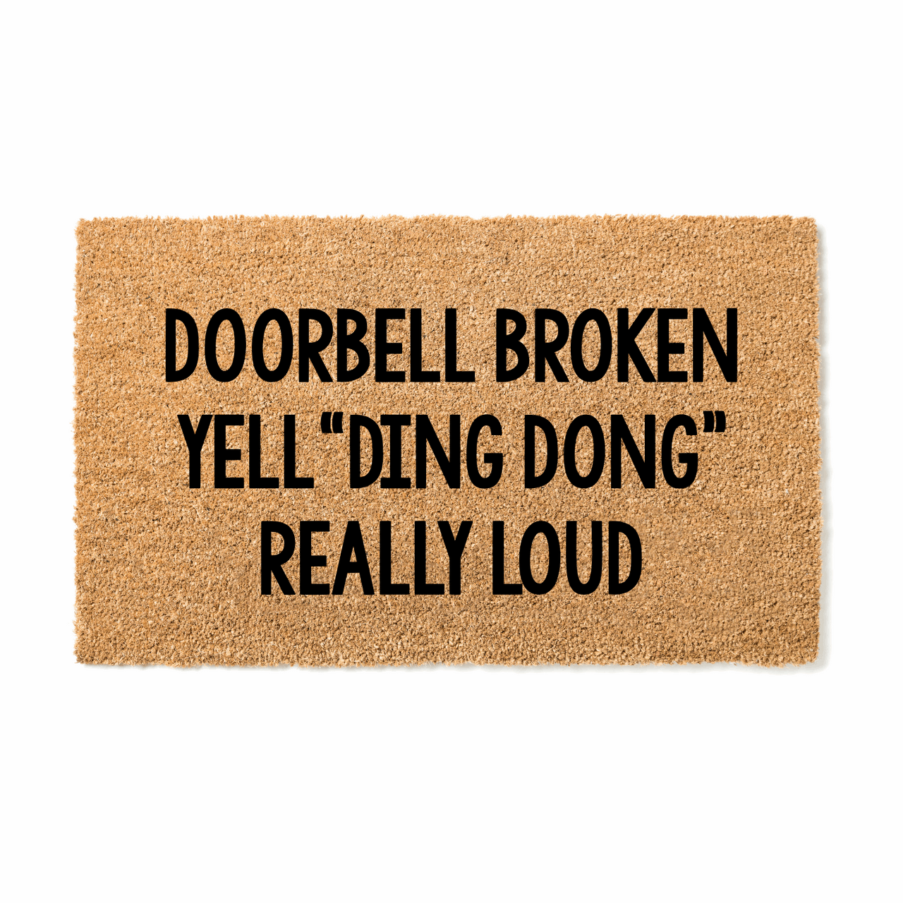 Doorbell Broken Yell DING Doormat - Unicorn Fart Productions