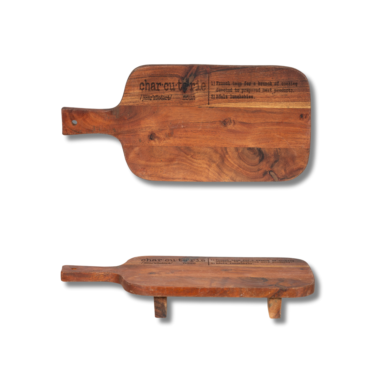 Wooden Board - Char.Cu.Terie Serving board on legs - Unicorn Fart Productions