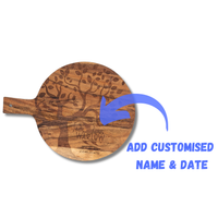 Thumbnail for Personalised Wooden Serving Board – Custom Name & Date - Unicorn Fart Productions