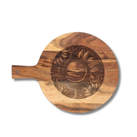 Thumbnail for Round Paddle Wooden Board with a handle - Island Pattern - Unicorn Fart Productions