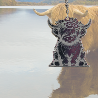 Thumbnail for Highland Cow Shaped Keychain - Choose a Style - Unicorn Fart Productions