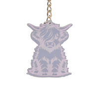 Highland Cow Shaped Keychain - Choose a Style - Unicorn Fart Productions