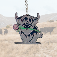 Thumbnail for Highland Cow Shaped Keychain - Choose a Style - Unicorn Fart Productions