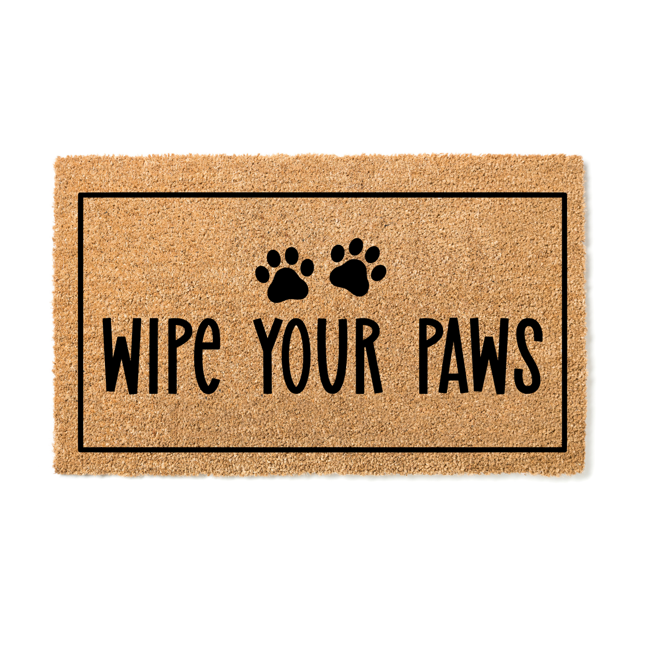 Wipe your paws Doormat with Border - Unicorn Fart Productions