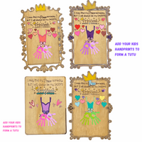 Custom Daddys Princess- Handprint Sign - Fathers Day - Handprint forms a Tutu - Unicorn Fart Productions