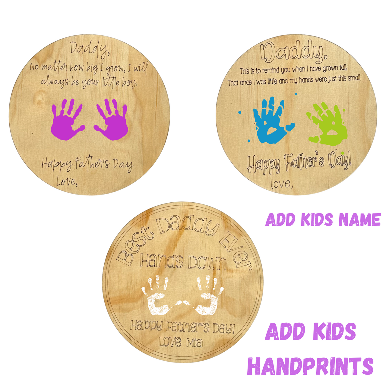 How Little my Hands Were - Message Sign - Fathers Day - Add Child's Name - Unicorn Fart Productions