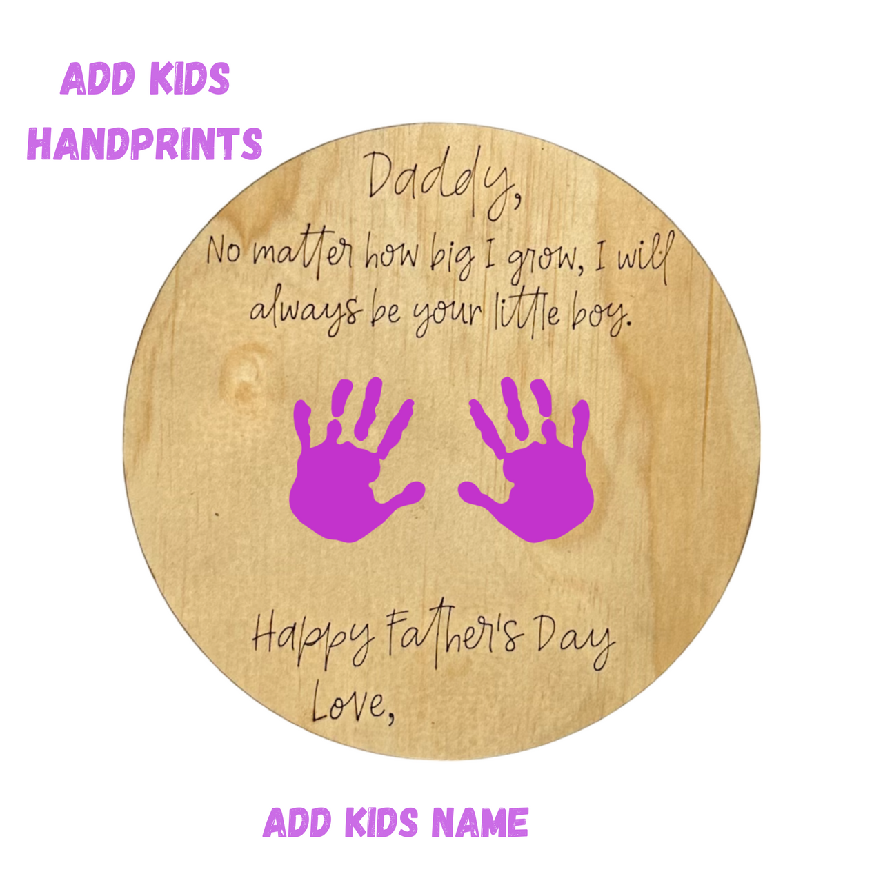 How Little my Hands Were - Message Sign - Fathers Day - Add Child's Name - Unicorn Fart Productions