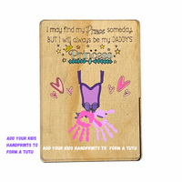 Custom Daddys Princess- Handprint Sign - Fathers Day - Handprint forms a Tutu - Unicorn Fart Productions