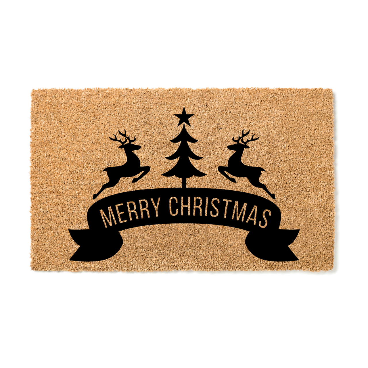 Merry Christmas Reindeer Large  Doormat - Unicorn Fart Productions