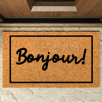 Thumbnail for Bonjour with Border Doormat - Unicorn Fart Productions