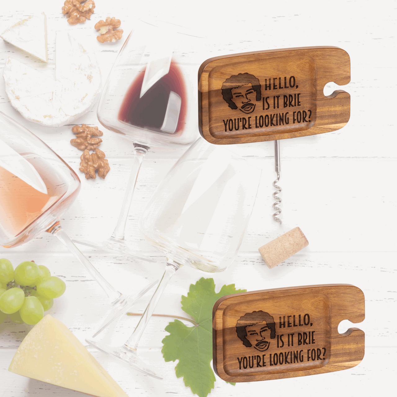 Cheese & Wine Board Pair- Hello is it Brie you're looking for? - Unicorn Fart Productions