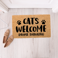 Thumbnail for Cats Welcome People Tolerated Doormat - Unicorn Fart Productions