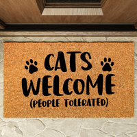 Thumbnail for Cats Welcome People Tolerated Doormat - Unicorn Fart Productions