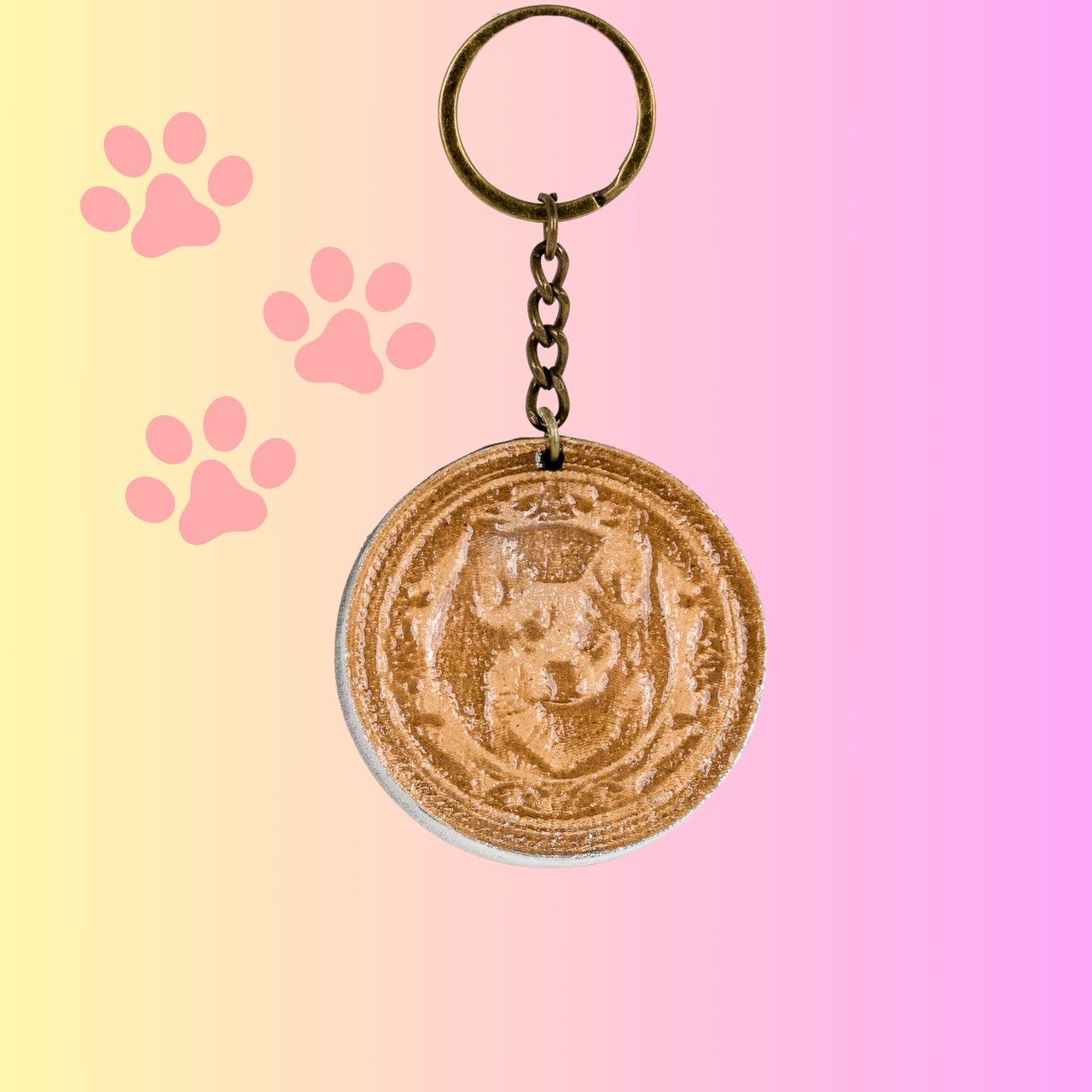 Corgi 3D Dog Portrait Keychain - Unicorn Fart Productions