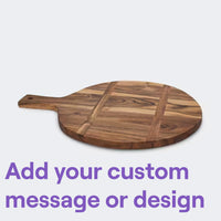 Thumbnail for Personalised Round Paddle Wooden Board with a handle - Custom