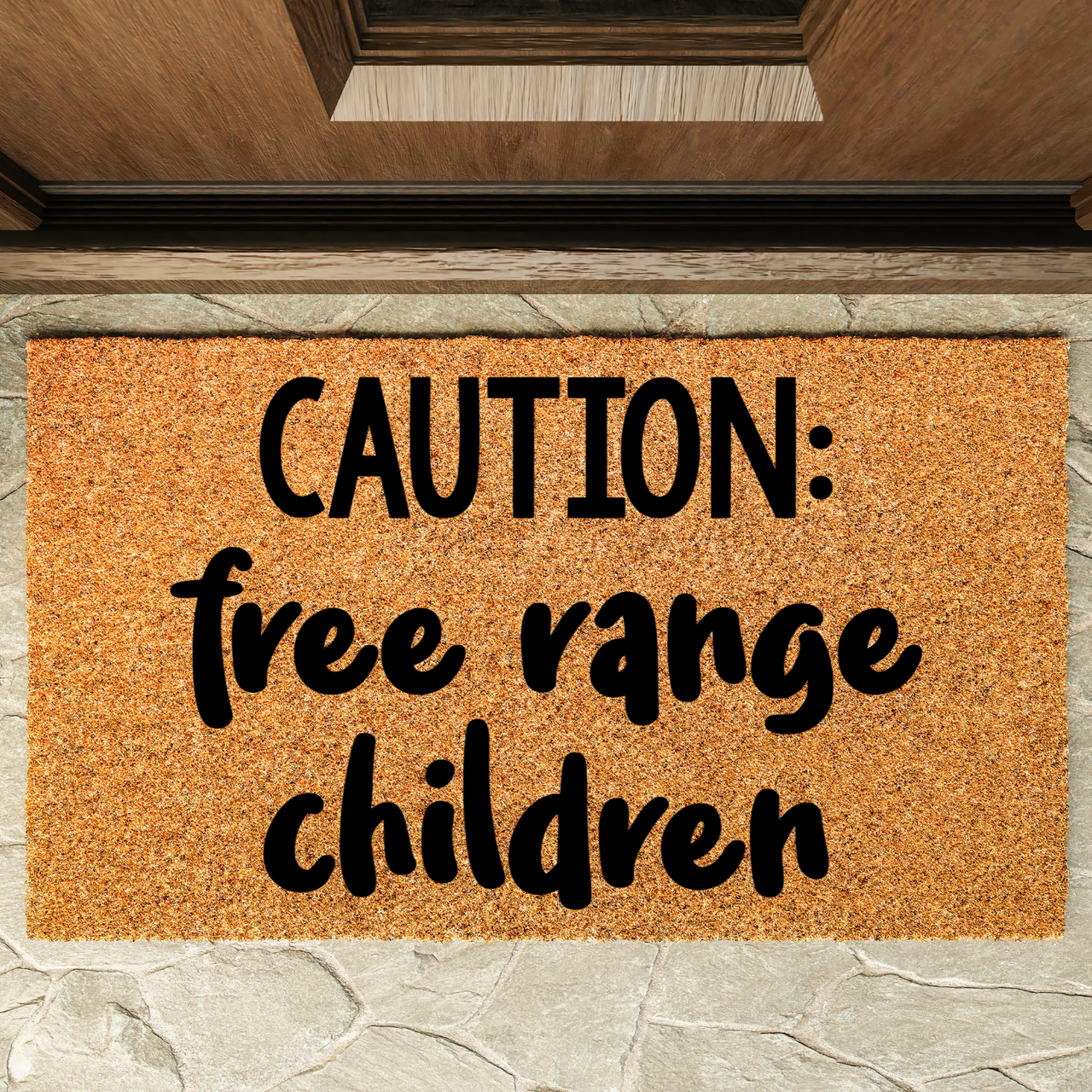 Caution Free Range Children Doormat - Unicorn Fart Productions