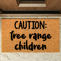 Thumbnail for Caution Free Range Children Doormat - Unicorn Fart Productions