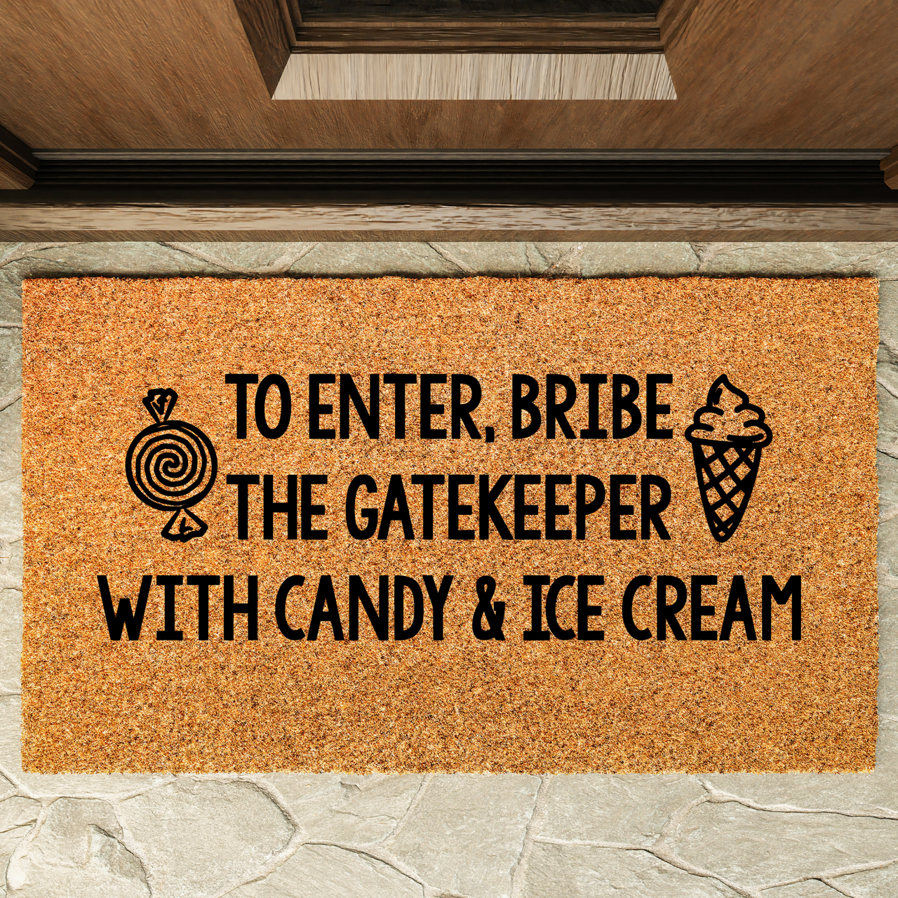 Bribe the Gatekeeper Candy Icecream Doormat - Unicorn Fart Productions