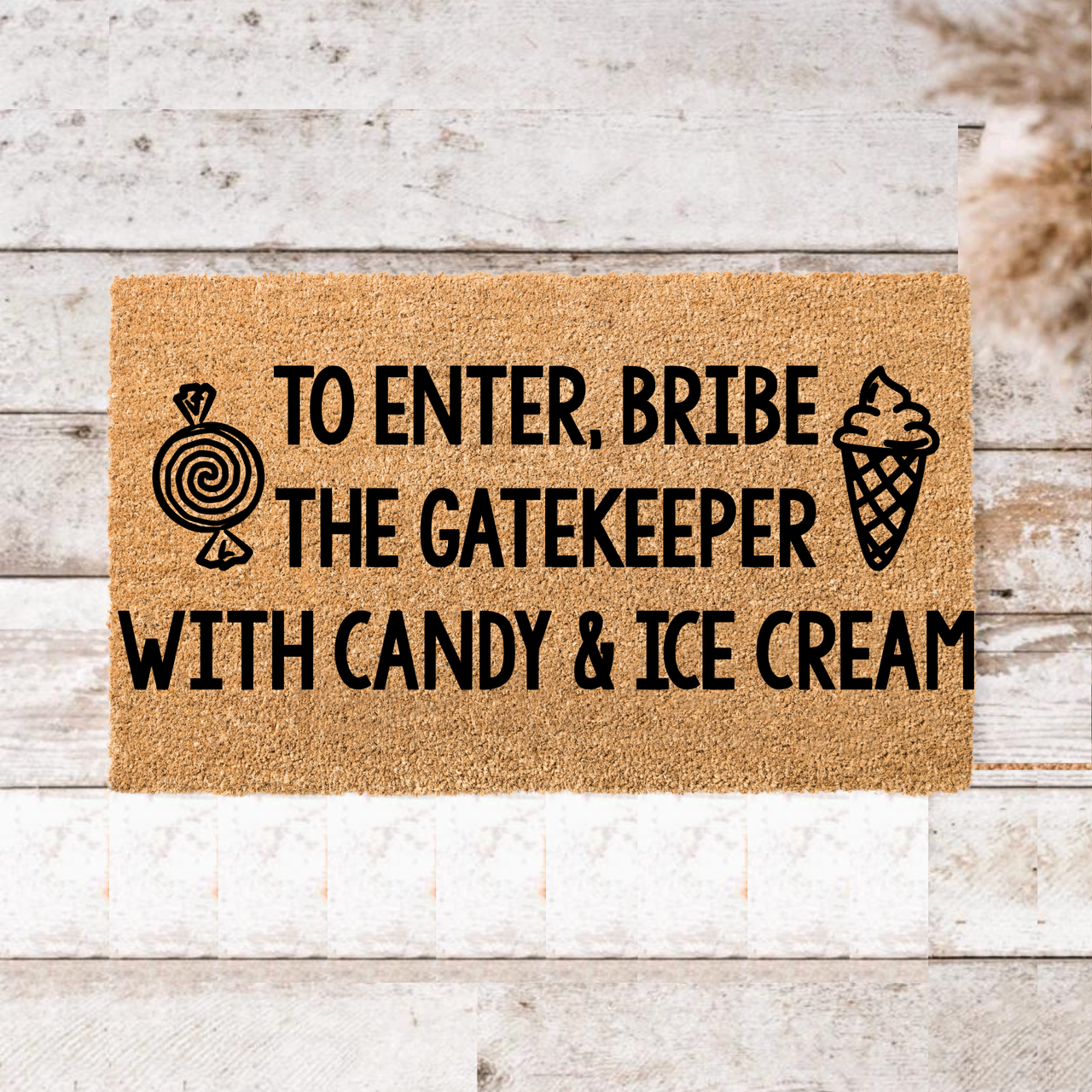 Bribe the Gatekeeper Candy Icecream Doormat - Unicorn Fart Productions