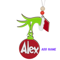 Thumbnail for Personalised Grinch Hand Ornament