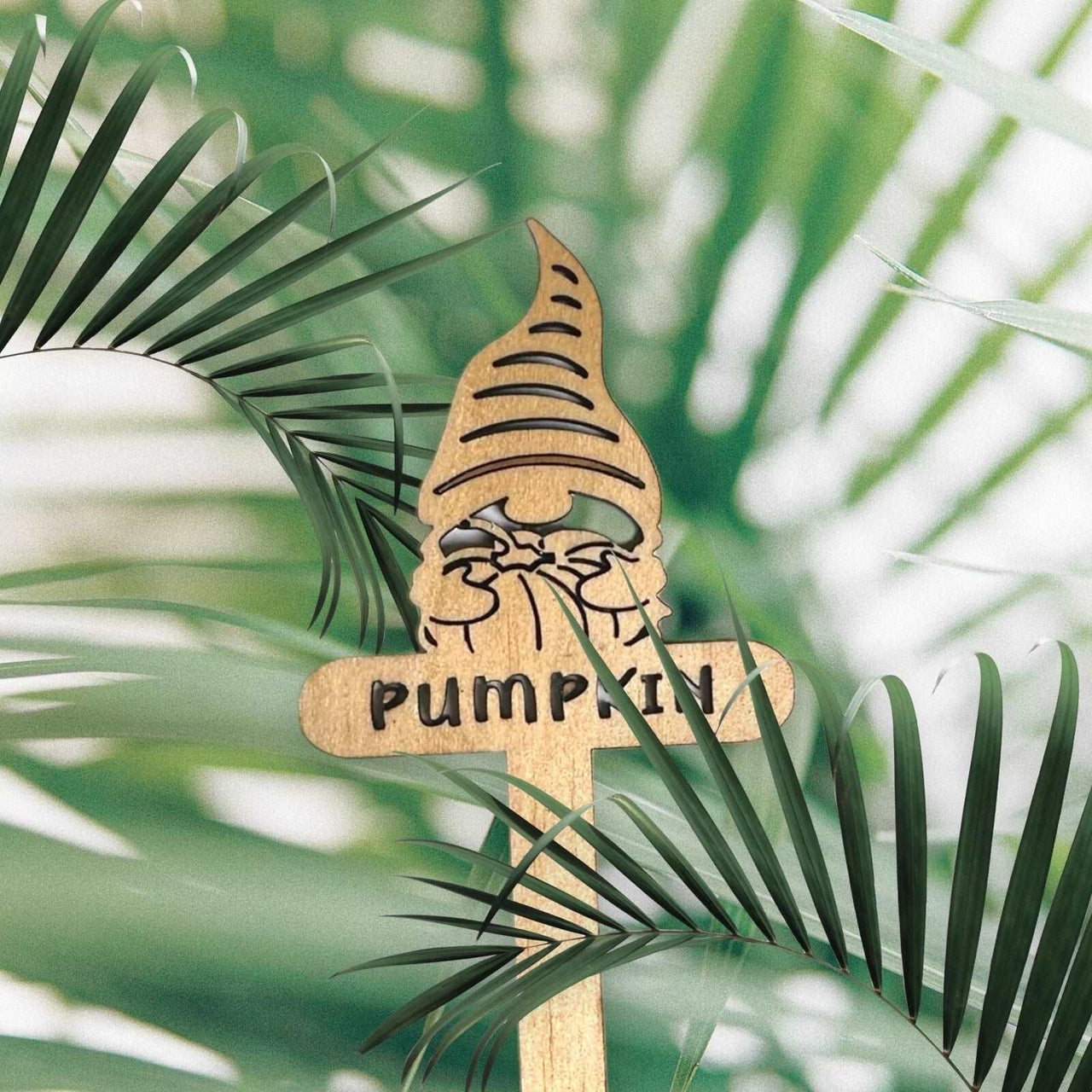 Funny Plant Stakes - Made from Sustainable Timber - PUMPKIN - Unicorn Fart Productions