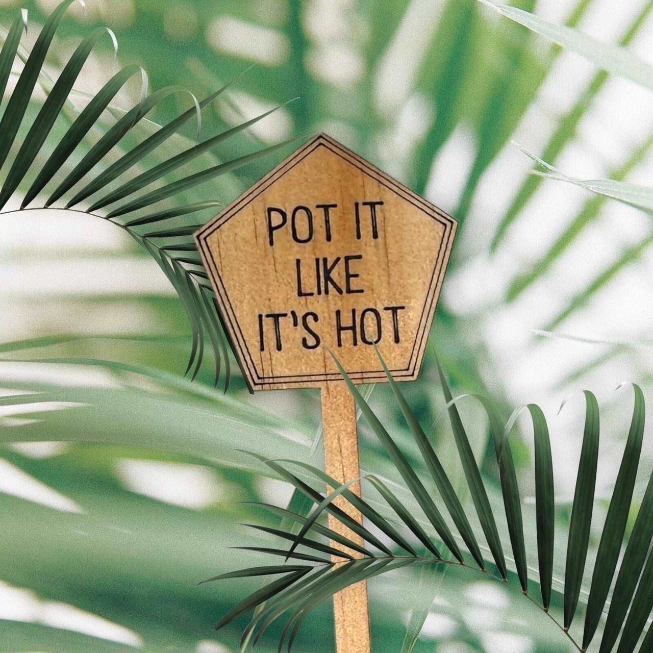 Funny Plant Stakes - Made from Sustainable Timber - POT IT LIKE ITS HOT - Unicorn Fart Productions