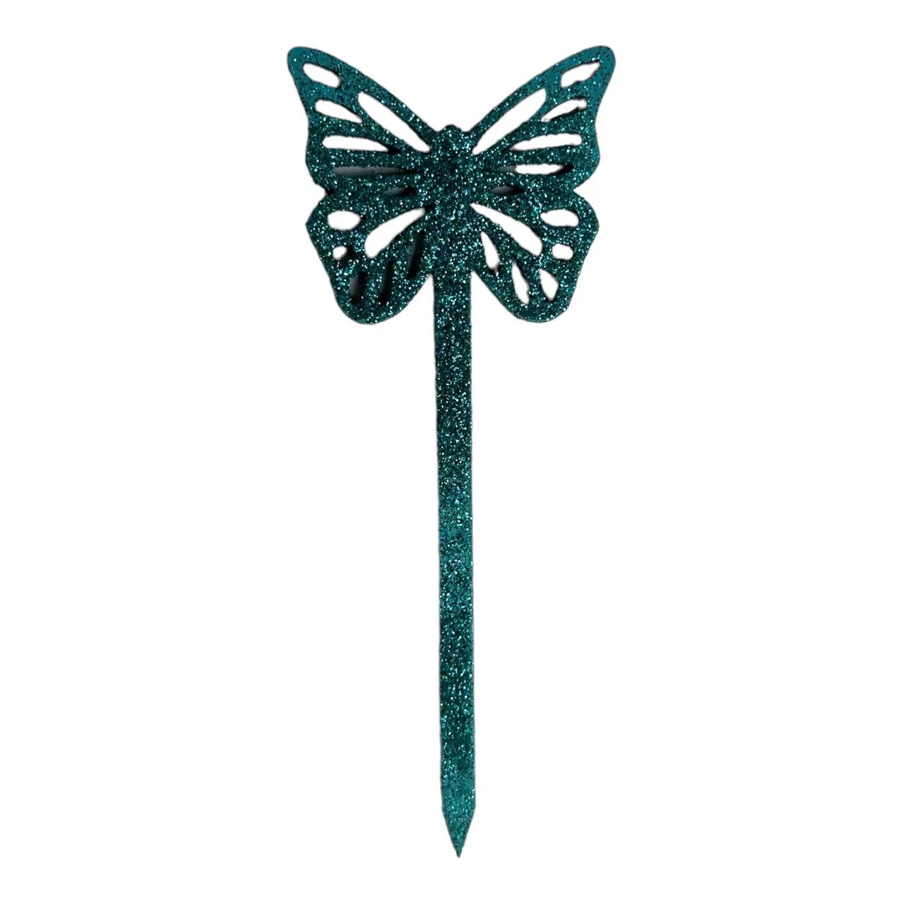 Handmade plant stakes with a difference - Sparkling Green Butterfly